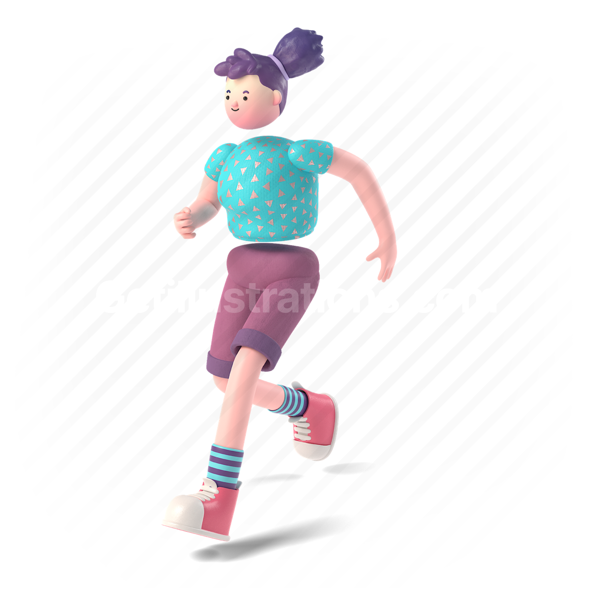 3d, people, person, character, pixie, girl, woman, run, running, hurry